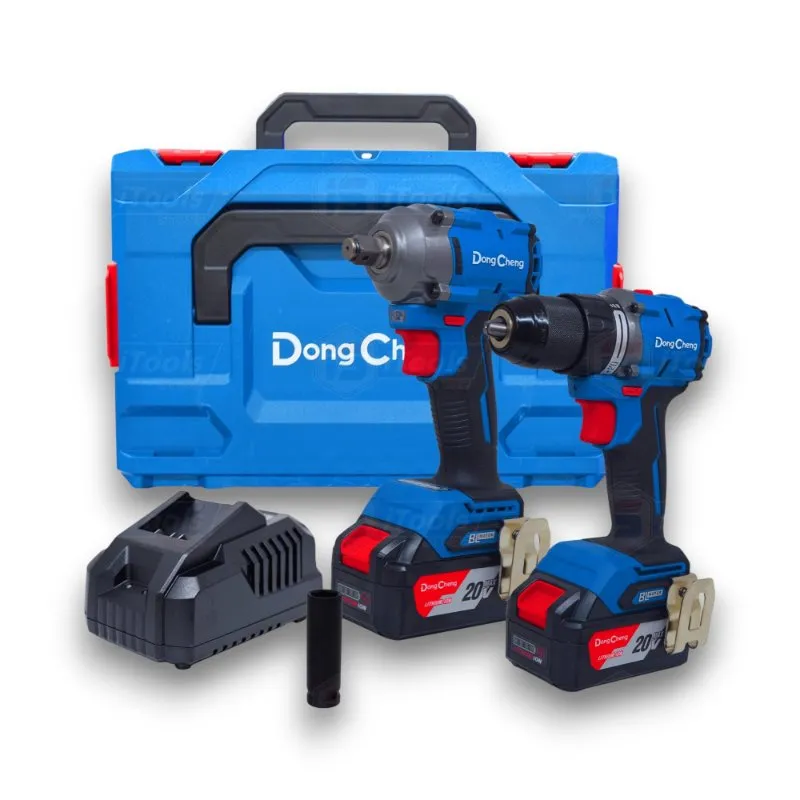[DCKIT28-EK] Kit Taladro+Llave Impacto 20V Bl 2Bat4.0 Dongcheng