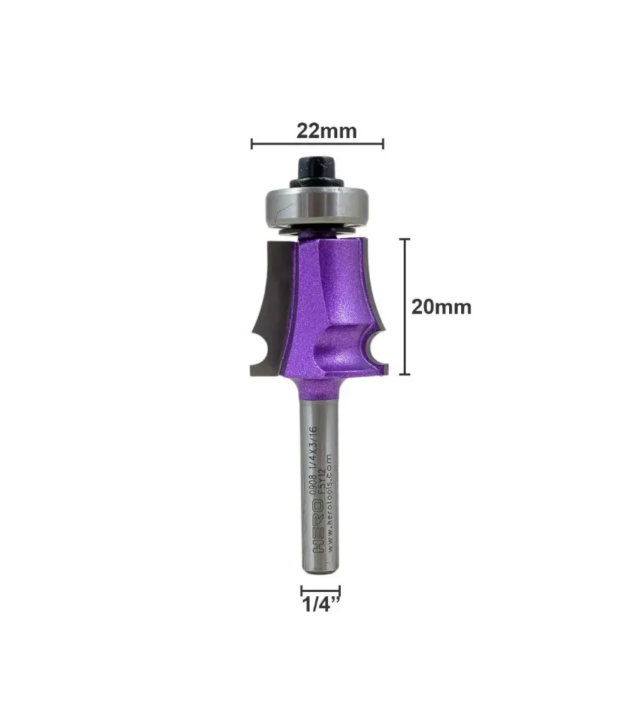 [H0908014] Fresa Hero Curva Lateral 1/4*3/16"