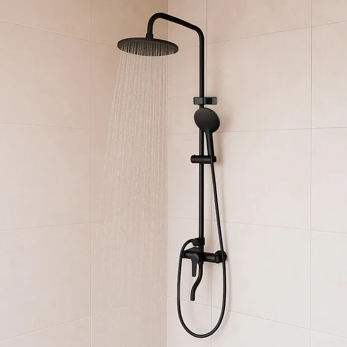 Set De Ducha Columna Negro Monocomando
