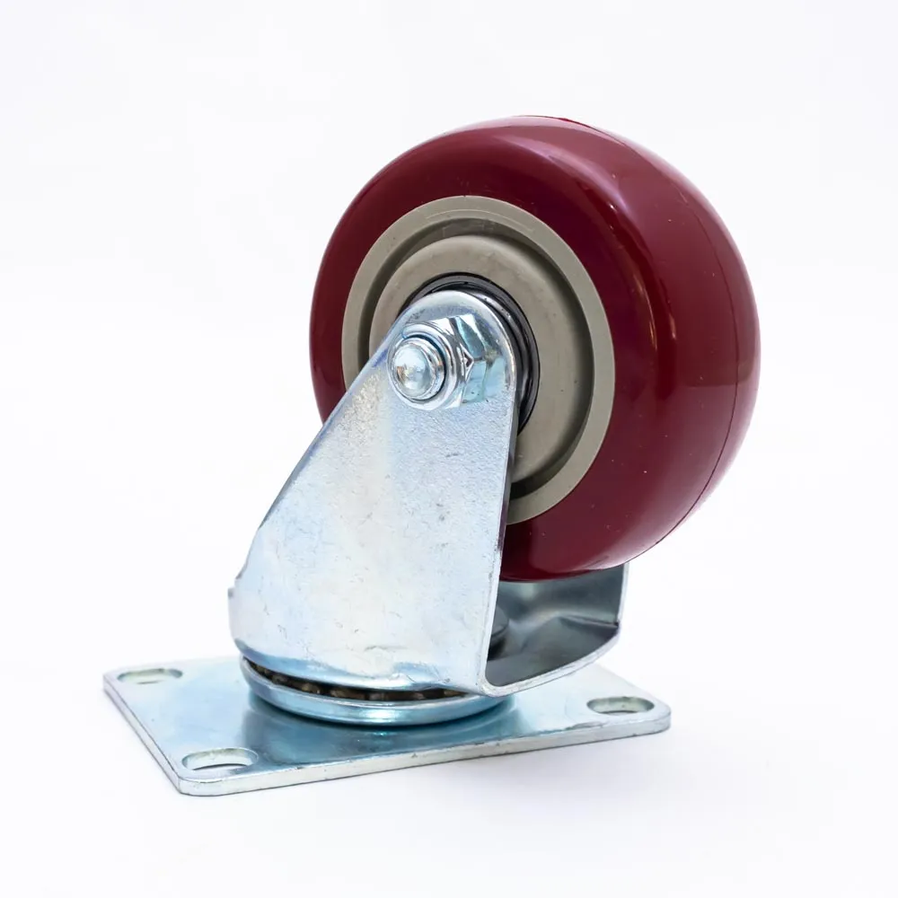 [31985] Rueda Mueble 105Mm 80Kg Giratoria Rojo