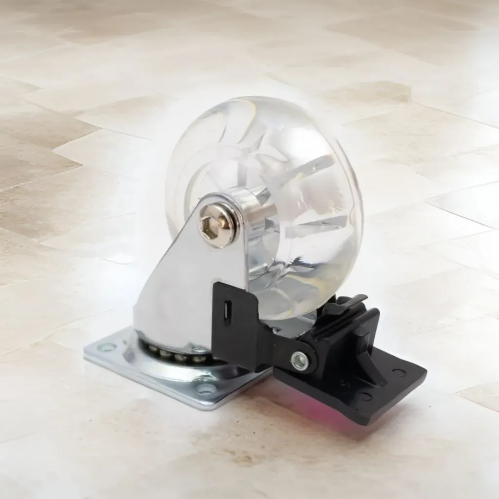 [31989] Rueda Mueble 62Mm 30Kg Freno Transparente