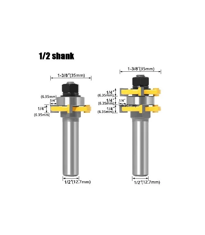 [32292] Fresa De Encastre V1/2 1/4*35Mm 2Pc