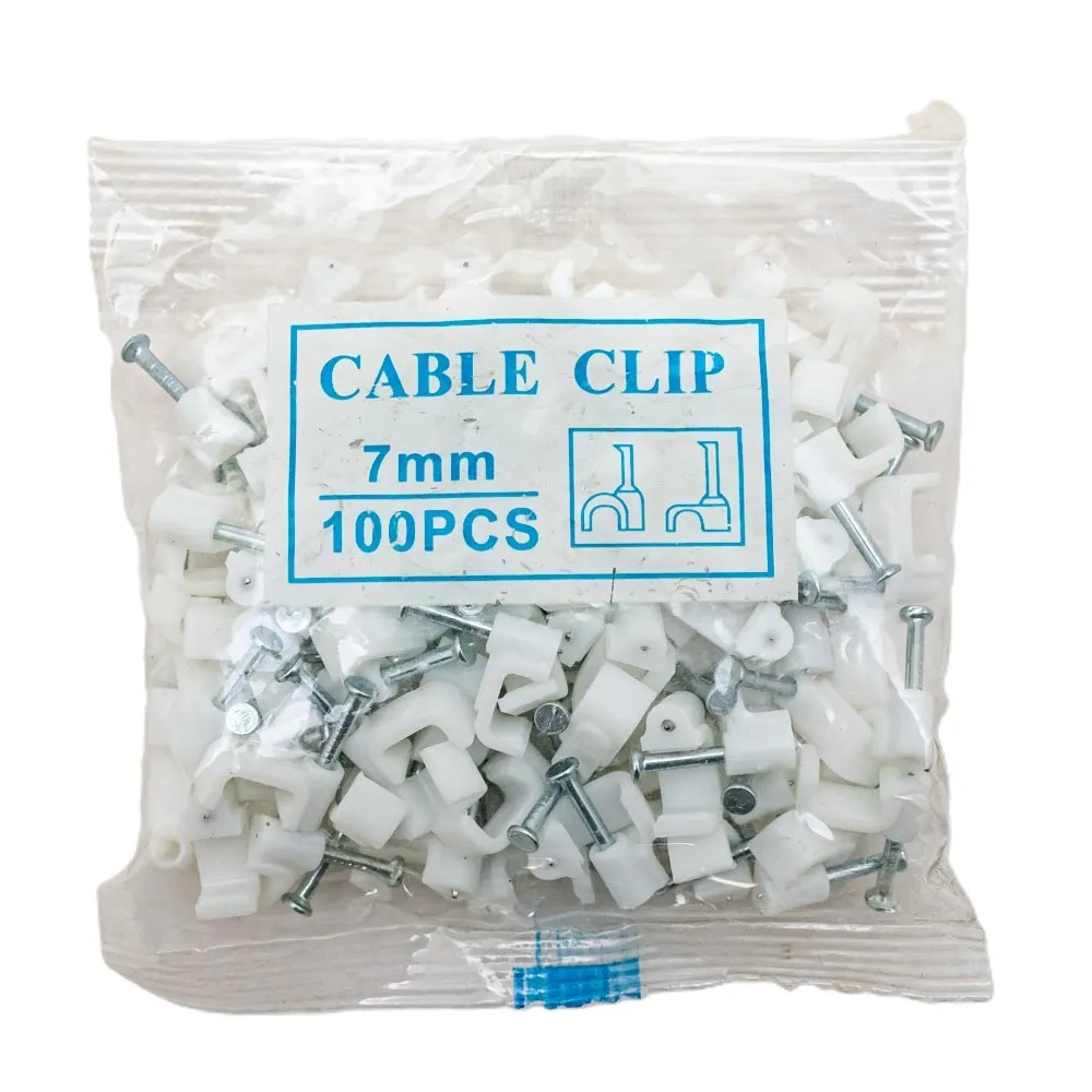 [32303] Grampa Para Cable Cuadrado 7Mm 100Pc