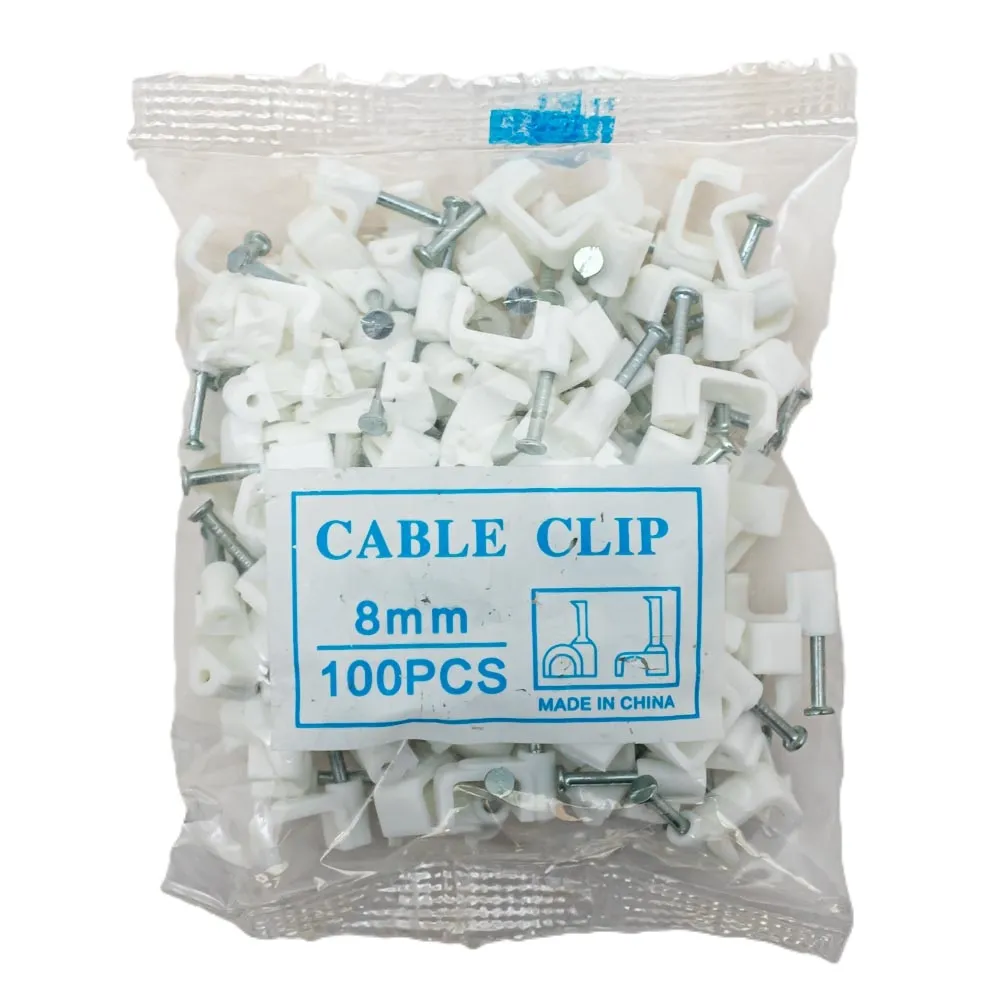 Grampa Para Cable Cuadrado 8Mm 100Pc