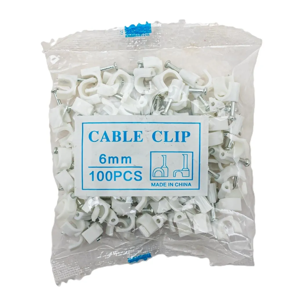 Grampa Para Cable Redondo 6Mm 100Pc