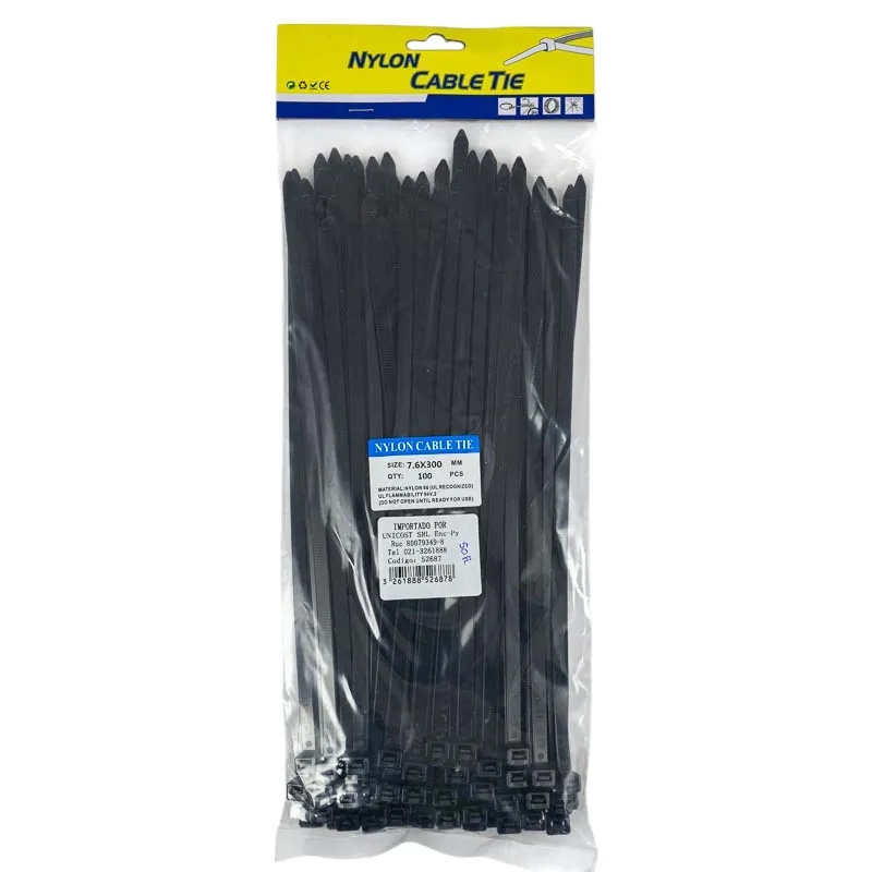 [52687] Precinto 7.6*300Mm 100Pc Negro