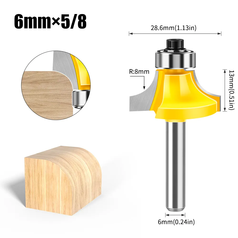 [53541] Fresa Borde Redondo V6Mm*1/2 R8Mm