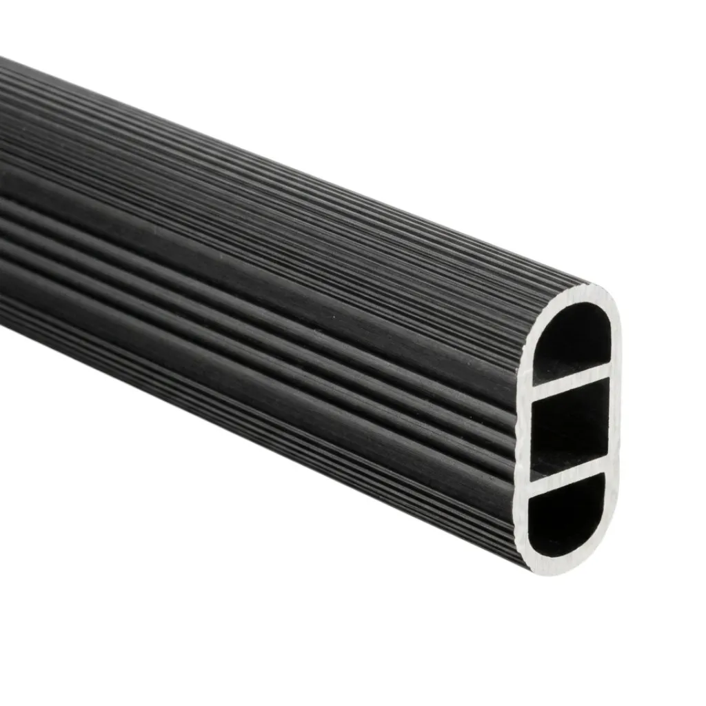 [65674] Tubo De Aluminio Ovalado 51-300Cm Negro