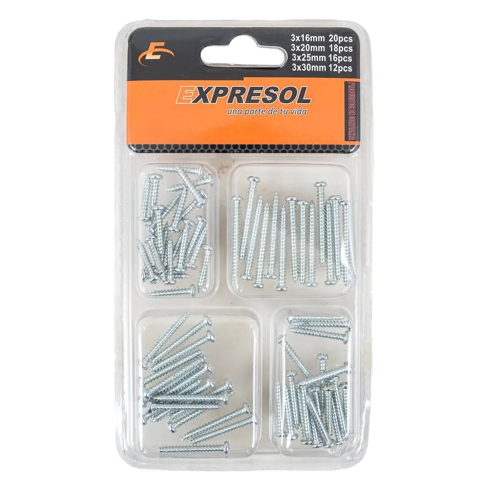 [88052] Paquete De Tornillo 4Tama埆 Expresol