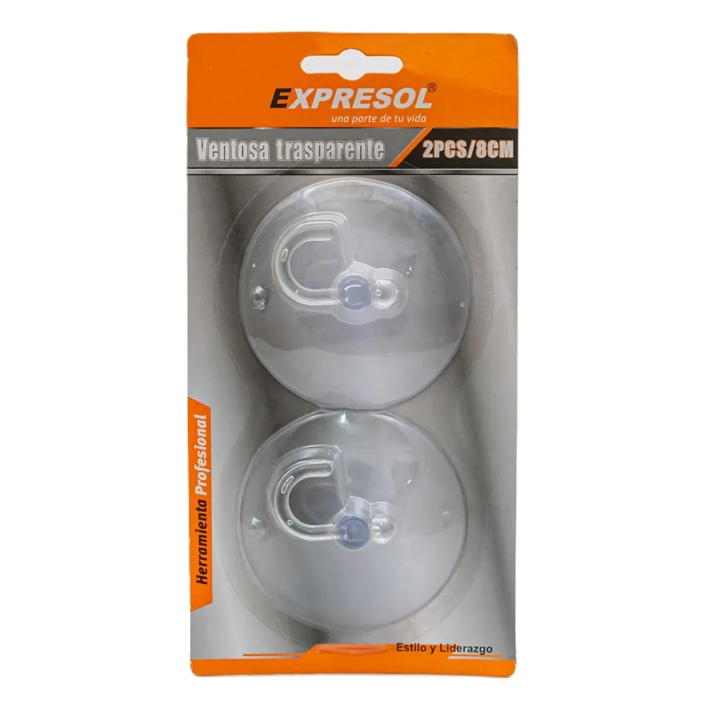 Ventosa Transparente 2Pc 8Cm Expresol
