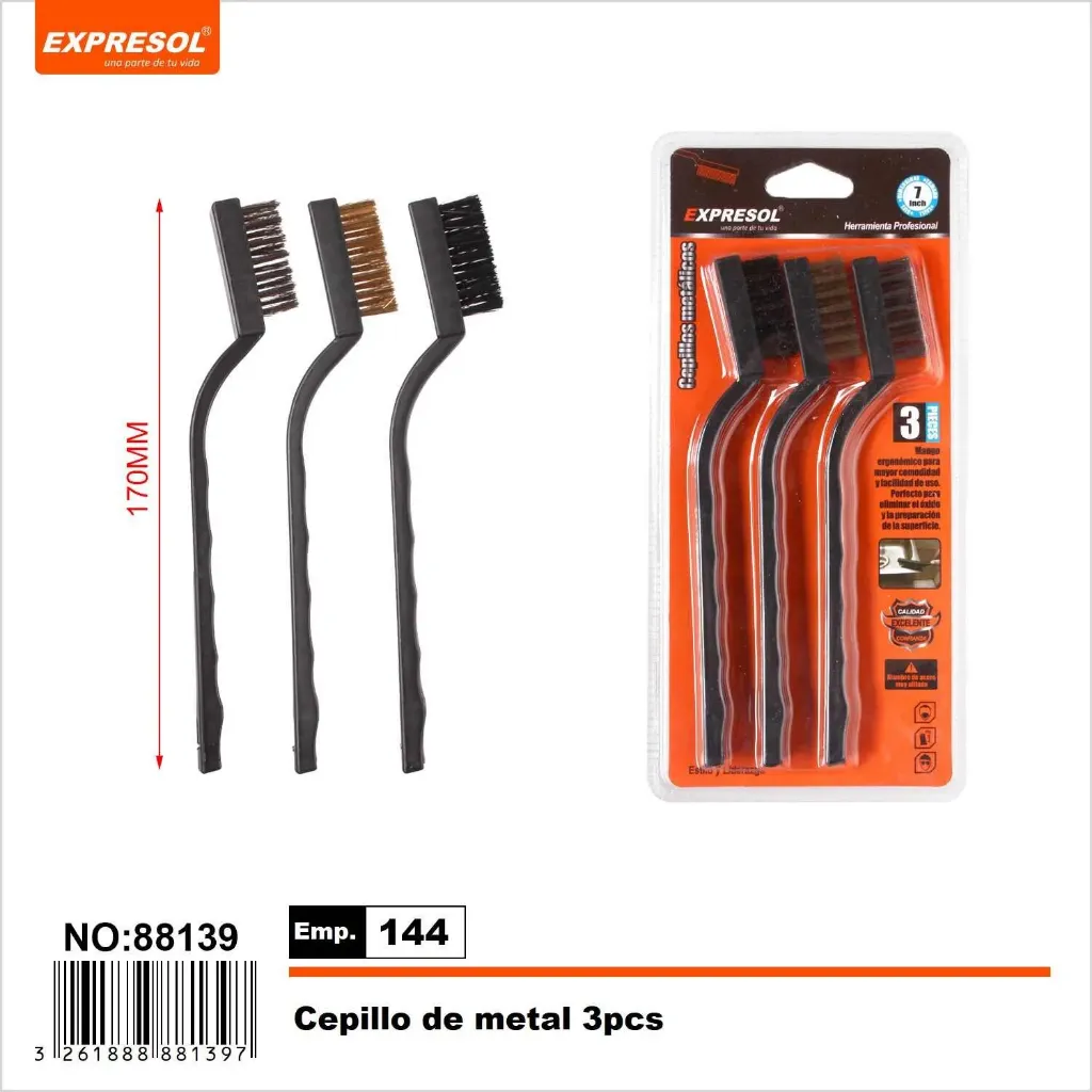 Cepillo De Metal 3Pc Expresol