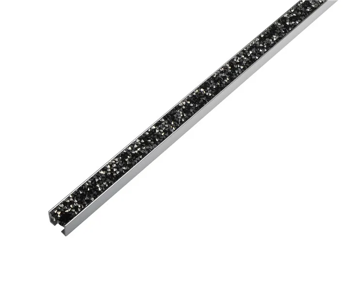 [92046] Perfil Aluminio C/Piedras Negro 2.44Mt