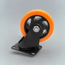 Rueda 13Cm Naranja Giratoria
