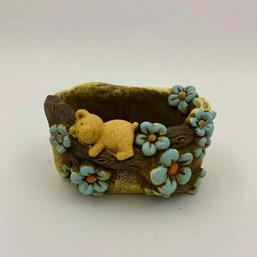 [99212] Maceta Oso Y Flores 9.5*9.5*7Cm