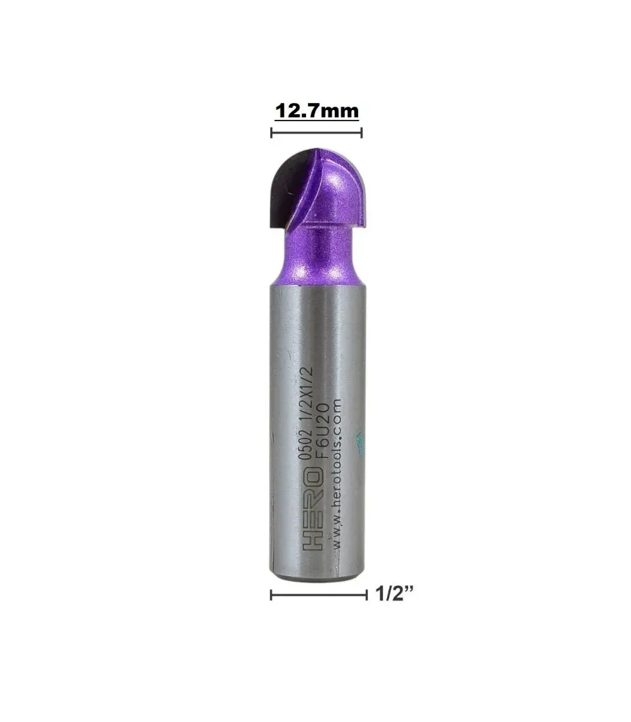 [H0502398] Fresa Hero Rebaje Corte Redondo  1/2*1/2