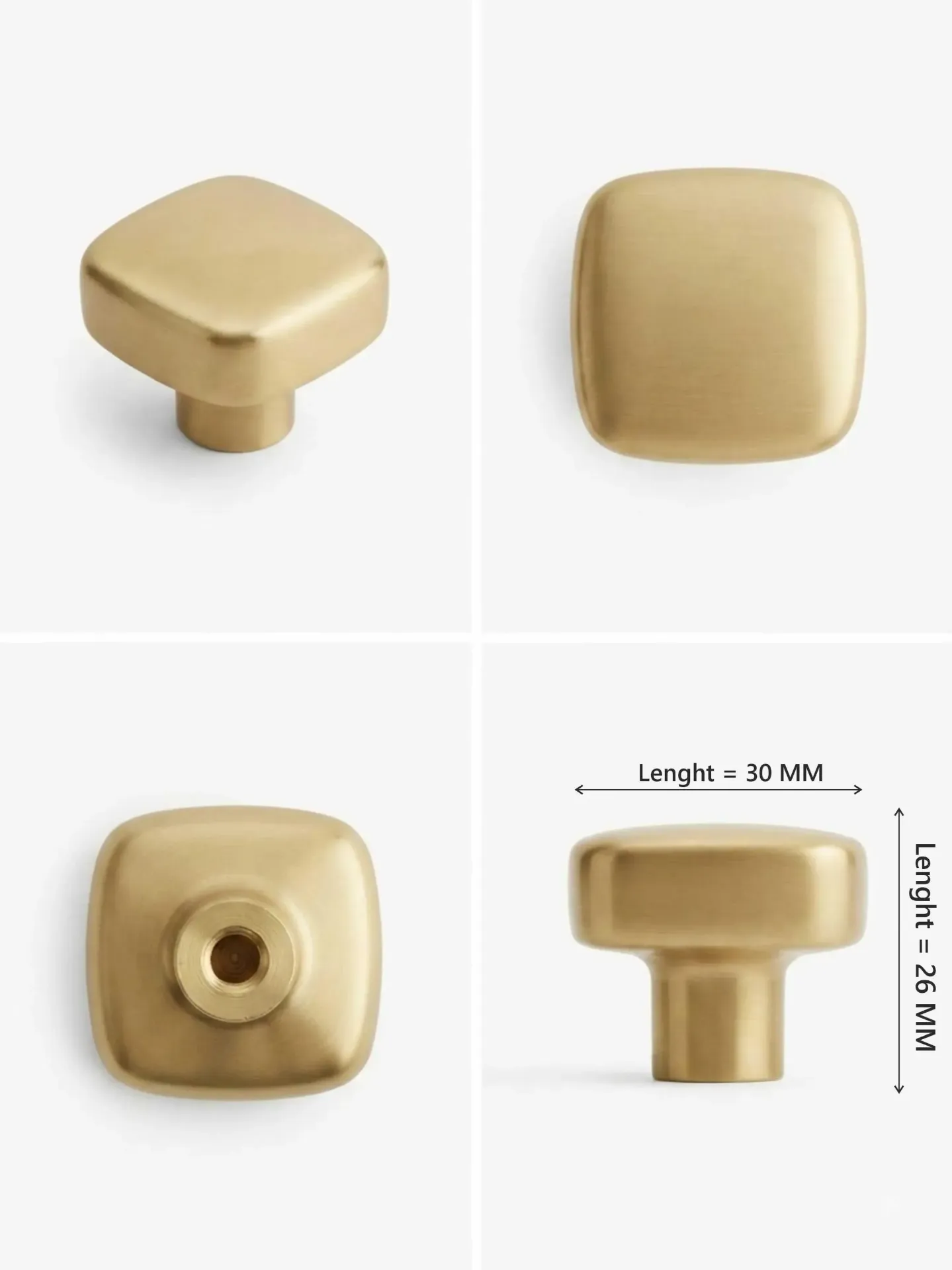 Tirador Cuadrado Dorado P/ Cajon