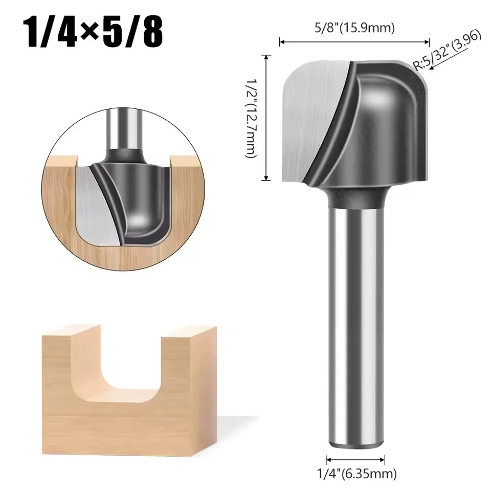 [66313] Fresa Punta U 1/4*5/8"