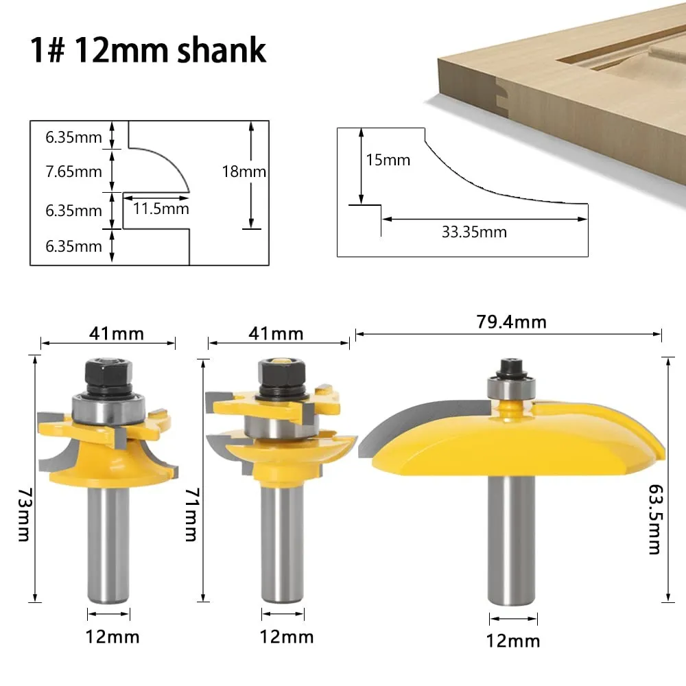 [66305] Fresa Para Puerta N1 V12Mm Juego 3Pc
